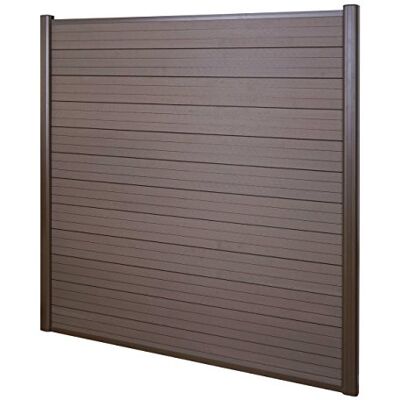 Mendler WPC-Sichtschutz Sarthe Basiselement 1,90m braun Windschutz Zaun, Alu-Pfosten Mendler WPC-Sichtschutz Sarthe Basiselement 1,90m braun Windschutz Zaun, Alu-Pfosten