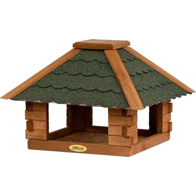 dobar ® Vogelhaus Blockhaus 4-eckig mit Bitumendach Vogelfutterhaus aus Holz wetterfest lasiert Futterstation für Wildvögel stehend für Ständer Grün dobar ® Vogelhaus Blockhaus 4-eckig mit Bitumendach Vogelfutterhaus aus Holz wetterfest lasiert Futterstation für Wildvögel stehend für Ständer Grün