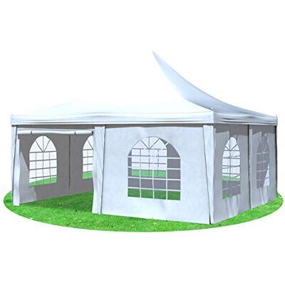 Stabilezelte Gartenpavillon 5x5m mit Seitenteilen Arabica Pagodenzelt PVC Weiss Stabilezelte Gartenpavillon 5x5m mit Seitenteilen Arabica Pagodenzelt PVC Weiss