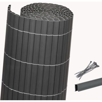 Videx PVC Sichtschutz Balkon 100 x 300cm 100% Blickdicht ohne Spalten inkl. Zubehör Made in Germany stabil, wetterfest Sichtschutzmatte Balkonumspannung anthrazit Videx PVC Sichtschutz Balkon 100 x 300cm 100% Blickdicht ohne Spalten inkl. Zubehör Made in Germany stabil, wetterfest Sichtschutzmatte Balkonumspannung anthrazit