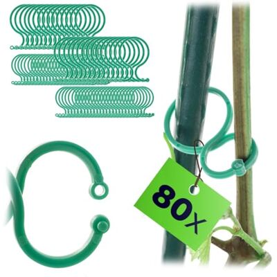 KADAX Pflanzenclips 80 Stück (50x 4×3 cm & 30x 6×4 cm), Pflanzenklammern für Kletterpflanzen, Zubehör zur Unterstützung von Tomaten im Garten und Gewächshaus (Omega) KADAX Pflanzenclips 80 Stück (50x 4×3 cm & 30x 6×4 cm), Pflanzenklammern für Kletterpflanzen, Zubehör zur Unterstützung von Tomaten im Garten und Gewächshaus (Omega)