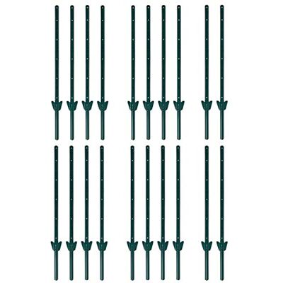 ESTEXO Zaunpfosten Zaunanker Erdanker Zaunhalter für Sechseckgeflecht und Volierendraht (20x 107 cm/Grün RAL 6005) ESTEXO Zaunpfosten Zaunanker Erdanker Zaunhalter für Sechseckgeflecht und Volierendraht (20x 107 cm/Grün RAL 6005)