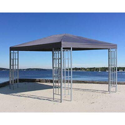 QUICK STAR Metall Pavillon 3x4m Silver Garten Partyzelt Anthrazit RAL 7012 QUICK STAR Metall Pavillon 3x4m Silver Garten Partyzelt Anthrazit RAL 7012