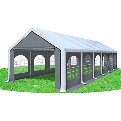 Stabilezelte Partyzelt 4x12m Modular Professional PVC 500 g/m² mit Fenster Weiss GRAU Stabilezelte Partyzelt 4x12m Modular Professional PVC 500 g/m² mit Fenster Weiss GRAU
