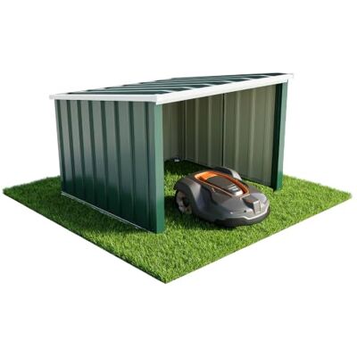 VOUNOT ® Mähroboter Garage Metall mit Pultdach 78x92x62 cm Grün Rasenmähroboter Carport wetterfest, Überdachung für Rasenroboter mit Bodennägeln, Kabeldurchführung und Kantenschutz VOUNOT ® Mähroboter Garage Metall mit Pultdach 78x92x62 cm Grün Rasenmähroboter Carport wetterfest, Überdachung für Rasenroboter mit Bodennägeln, Kabeldurchführung und Kantenschutz