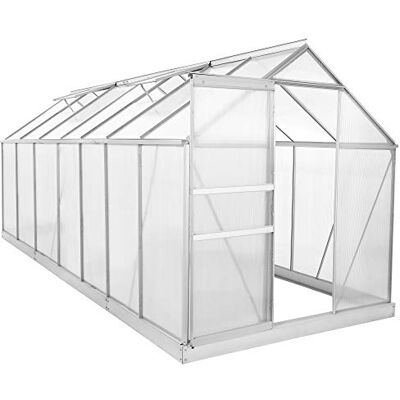 Zelsius Aluminium Gewächshaus für den Garten inklusive Fundament 430 x 190 cm 6 mm Platten Vielseitig nutzbar als Treibhaus, Tomatenhaus, Frühbeet und Pflanzenhaus Zelsius Aluminium Gewächshaus für den Garten inklusive Fundament 430 x 190 cm 6 mm Platten Vielseitig nutzbar als Treibhaus, Tomatenhaus, Frühbeet und Pflanzenhaus