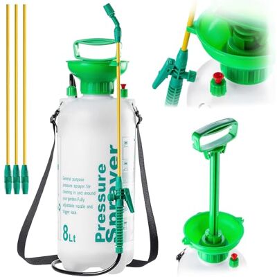KADAX Drucksprüher 8 Liter, Drucksprühgerät mit Lanze, Gartenspritze, Pflanzensprüher für Garten & Gewächshaus, Pumpsprühflasche, Pumpsprüher, Sprühflasche KADAX Drucksprüher 8 Liter, Drucksprühgerät mit Lanze, Gartenspritze, Pflanzensprüher für Garten & Gewächshaus, Pumpsprühflasche, Pumpsprüher, Sprühflasche