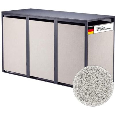 Metzler Mülltonnenbox mit Rauputz Beige für 3 Mülltonnen bis 240L Wetterfeste Mülltonnenverkleidung aus Stahl Pulverbeschichtete Müllbox für Außenbereich Beige/Anthrazit Metzler Mülltonnenbox mit Rauputz Beige für 3 Mülltonnen bis 240L Wetterfeste Mülltonnenverkleidung aus Stahl Pulverbeschichtete Müllbox für Außenbereich Beige/Anthrazit
