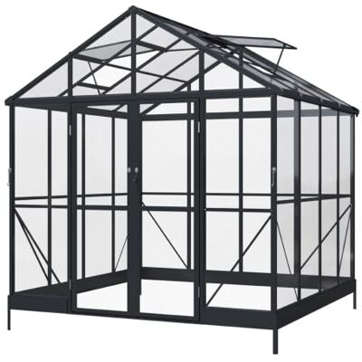 Home Deluxe Gewächshaus ALBORA – Schwarz, Aluminium/Polycarbonat inkl. Fundament, 90 % Lichtdurchlässigkeit Home Deluxe Gewächshaus ALBORA – Schwarz, Aluminium/Polycarbonat inkl. Fundament, 90 % Lichtdurchlässigkeit