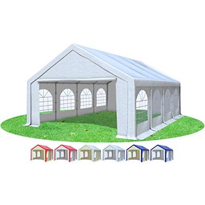 Stabilezelte Partyzelt 5x8m Modular Professional PVC 500 g/m² mit Fenster Weiss Stabilezelte Partyzelt 5x8m Modular Professional PVC 500 g/m² mit Fenster Weiss