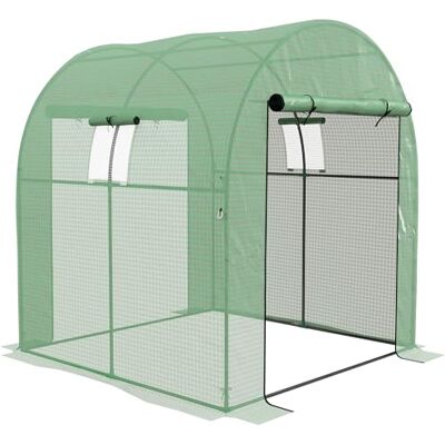 Outsunny 1,8 x 1,8 x 2m Polytunnel Gewächshaus Walk-in 2 große Türen Grün 2 Mesh-Fenster, Pflanzenzelt, UV-beständige PE-Abdeckung, Stahlrahmen Outsunny 1,8 x 1,8 x 2m Polytunnel Gewächshaus Walk-in 2 große Türen Grün 2 Mesh-Fenster, Pflanzenzelt, UV-beständige PE-Abdeckung, Stahlrahmen