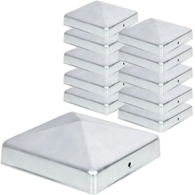 Voss 10x Pfostenkappen 90x90mm, verzinkt, Schutzkappen für Holzpfähle Holzpfosten, Kappen für Vierkantpfosten, inkl. Schrauben Voss 10x Pfostenkappen 90x90mm, verzinkt, Schutzkappen für Holzpfähle Holzpfosten, Kappen für Vierkantpfosten, inkl. Schrauben