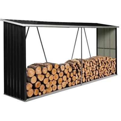 IDMARKET Verzinkter Stahl-Gartenhaus 4m³ - Lager für Holz IDMARKET Verzinkter Stahl-Gartenhaus 4m³ - Lager für Holz