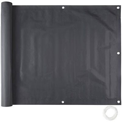 tectake ® PVC Balkon Sichtschutz wetterfest, Sichtschutz Garten, Trennwand Garten, Terrassen Sichtschutz, Windschutz, Plane mit Ösen Balkongeländer, Zaunblende, Balkonumrandung Schwarz, 0,9 x 6 m tectake ® PVC Balkon Sichtschutz wetterfest, Sichtschutz Garten, Trennwand Garten, Terrassen Sichtschutz, Windschutz, Plane mit Ösen Balkongeländer, Zaunblende, Balkonumrandung Schwarz, 0,9 x 6 m