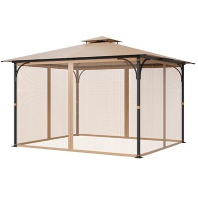 VEVOR Moskitonetz für Pavillon, Mückennetz Ersatz, passend für 304,8x365,8x222,5 cm große Pavillons, Insektenschutz, 4-teiliger Seitenwand-Pavillonvorhang, mit Doppelreißverschluss (nur Netz) VEVOR Moskitonetz für Pavillon, Mückennetz Ersatz, passend für 304,8x365,8x222,5 cm große Pavillons, Insektenschutz, 4-teiliger Seitenwand-Pavillonvorhang, mit Doppelreißverschluss (nur Netz)