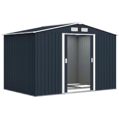 Outsunny Gerätehaus 4,9 m² mit Satteldach 277 x 195 x 192 cm Dunkelgrau Schiebetür , Wetterfest, Geräteschuppen, Gartenhütte Gartenhaus, Outdoor Garten Schuppen, für Hinterhof Außenbereich Outsunny Gerätehaus 4,9 m² mit Satteldach 277 x 195 x 192 cm Dunkelgrau Schiebetür , Wetterfest, Geräteschuppen, Gartenhütte Gartenhaus, Outdoor Garten Schuppen, für Hinterhof Außenbereich