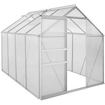 Zelsius Aluminium Gewächshaus 250 x 190 cm 6 mm Hohlkammerplatten, UV-beständig, Winterfest Treibhaus, Pflanzenhaus, Tomatenhaus, Frühbeet, Anbau Gewächshaus, Tomatengewächshaus, Gartenhaus Zelsius Aluminium Gewächshaus 250 x 190 cm 6 mm Hohlkammerplatten, UV-beständig, Winterfest Treibhaus, Pflanzenhaus, Tomatenhaus, Frühbeet, Anbau Gewächshaus, Tomatengewächshaus, Gartenhaus