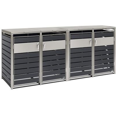 Zelsius Mülltonnenbox 4er Müllbox 120-240 Liter Anthrazit inkl. Erweiterungsmöglichkeit Aufbewahrungsbox für Mülltonnen, Mülltonnenbox 4 Tonnen Zelsius Mülltonnenbox 4er Müllbox 120-240 Liter Anthrazit inkl. Erweiterungsmöglichkeit Aufbewahrungsbox für Mülltonnen, Mülltonnenbox 4 Tonnen