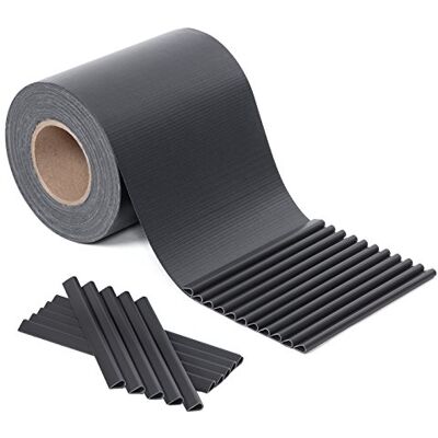 SONGMICS PVC Sichtschutzstreifen, Zaunfolie, 35 m x 19 cm, extra dick und blickdicht, mit 25 Befestigungsclips, anthrazit GPJ035H SONGMICS PVC Sichtschutzstreifen, Zaunfolie, 35 m x 19 cm, extra dick und blickdicht, mit 25 Befestigungsclips, anthrazit GPJ035H