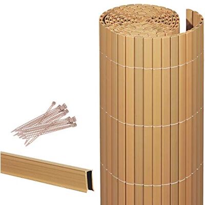 Videx -Sichtschutzmatte Rügen, Teak, 25 Schlaufen, 2m U-Profil, 140 x 200cm Videx -Sichtschutzmatte Rügen, Teak, 25 Schlaufen, 2m U-Profil, 140 x 200cm