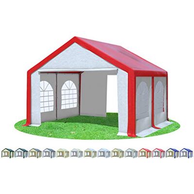 Stabilezelte Partyzelt 4x4m Modular Professional PVC 500 g/m²mit Fenster ROT Weiss Stabilezelte Partyzelt 4x4m Modular Professional PVC 500 g/m²mit Fenster ROT Weiss