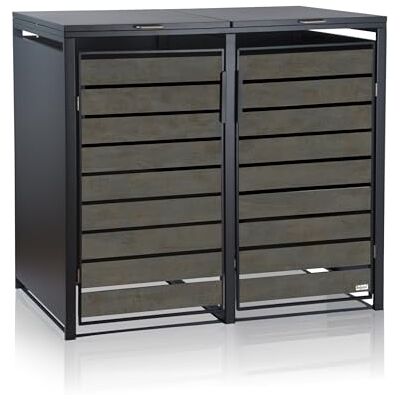 Zelsius Mülltonnenbox 2er Mülltonnen (B) 132 x (T) 80 x (H) 117 cm Anthrazit RAL7016 Tür in dunkelgrauer Holzoptik mit Erweiterungsmöglichkeit Mülltonnenverkleidung, Garten Müllbox Zelsius Mülltonnenbox 2er Mülltonnen (B) 132 x (T) 80 x (H) 117 cm Anthrazit RAL7016 Tür in dunkelgrauer Holzoptik mit Erweiterungsmöglichkeit Mülltonnenverkleidung, Garten Müllbox