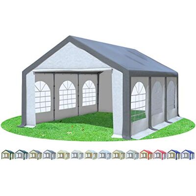 Stabilezelte Partyzelt 4x6m Modular Professional PVC 500 g/m² mit Fenster GRAU Weiss Stabilezelte Partyzelt 4x6m Modular Professional PVC 500 g/m² mit Fenster GRAU Weiss