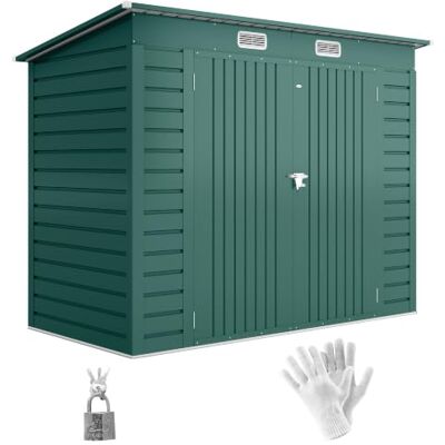 Outsunny Metall Gerätehaus 2,7 m² Pultdach Doppeltür 249x121x183cm Grün Abschließbar, Fenster, Geräteschuppen, Gartenhaus, Outdoor Garten Schuppen Schrank, für Hinterhof Außenbereich Outsunny Metall Gerätehaus 2,7 m² Pultdach Doppeltür 249x121x183cm Grün Abschließbar, Fenster, Geräteschuppen, Gartenhaus, Outdoor Garten Schuppen Schrank, für Hinterhof Außenbereich