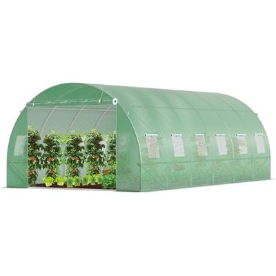 VOUNOT ® Gewächshaus Foliengewächshaus Winterfest Tomatenhaus Folientunnel, 6x3x2m 18m² VOUNOT ® Gewächshaus Foliengewächshaus Winterfest Tomatenhaus Folientunnel, 6x3x2m 18m²