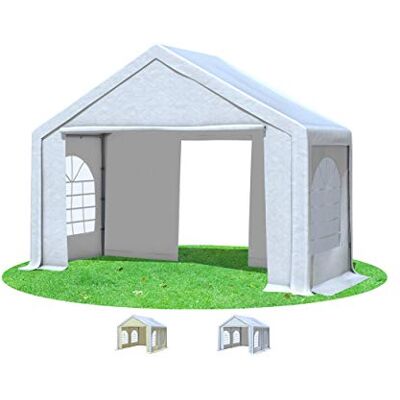 Stabilezelte Partyzelt 4x2m Modular Professional PVC 500 g/m² mit Fenster Weiss Stabilezelte Partyzelt 4x2m Modular Professional PVC 500 g/m² mit Fenster Weiss
