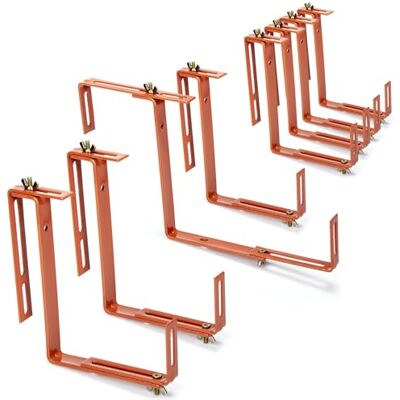 com-four ® 8X Blumenkastenhalter für Balkon-Brüstungen und Geländer flexible Befestigung aus Metall für Pflanzkästen 2-fach verstellbar kein Bohren notwendig com-four ® 8X Blumenkastenhalter für Balkon-Brüstungen und Geländer flexible Befestigung aus Metall für Pflanzkästen 2-fach verstellbar kein Bohren notwendig
