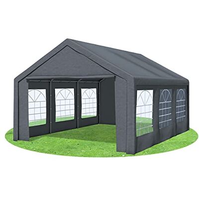 Stabilezelte Partyzelt 4x6 Classic Premium PVC 400 g/m² wasserdicht inkl. Seiten Festzelt Gartenzelt Grau Stabilezelte Partyzelt 4x6 Classic Premium PVC 400 g/m² wasserdicht inkl. Seiten Festzelt Gartenzelt Grau