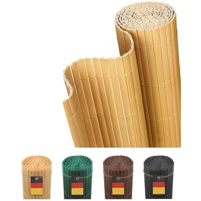 paramondo PVC Sichtschutzmatte Dreifache Verstärkung Innen 180x300cm Bambus Privatsphäre Balkon Sichtschutz Zaun für Garten Terrasse, Sichtschutzzaun Windschutz Wetterfest mit Strukturierte Oberfläche paramondo PVC Sichtschutzmatte Dreifache Verstärkung Innen 180x300cm Bambus Privatsphäre Balkon Sichtschutz Zaun für Garten Terrasse, Sichtschutzzaun Windschutz Wetterfest mit Strukturierte Oberfläche