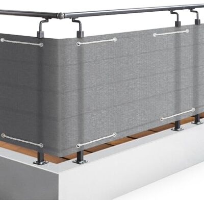 Sol Royal Balkon Sichtschutz HB2 HDPE blickdichte Balkonumspannung Geländer 100x500cm Grau Schutz für Abdeckung Ösen Kordel Balkonverkleidung Windschutz SolVision HB2 Sol Royal Balkon Sichtschutz HB2 HDPE blickdichte Balkonumspannung Geländer 100x500cm Grau Schutz für Abdeckung Ösen Kordel Balkonverkleidung Windschutz SolVision HB2