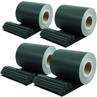 Sekey 4 Stück x PVC Sichtschutzstreifen für Doppelstabmatten 50m x 19cm 40 Befestigungsclips, Doppelstabmattenzaun Sichtschutz, Anti-UV Wetterfest Stabmattenzaun Windschutz für Garten, Grün Sekey 4 Stück x PVC Sichtschutzstreifen für Doppelstabmatten 50m x 19cm 40 Befestigungsclips, Doppelstabmattenzaun Sichtschutz, Anti-UV Wetterfest Stabmattenzaun Windschutz für Garten, Grün