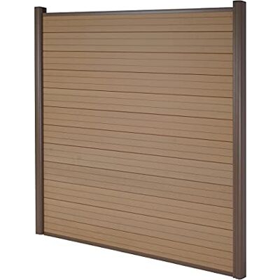 Mendler WPC-Sichtschutz Sarthe Basiselement1,90m Teak Windschutz Zaun, Alu-Pfosten Mendler WPC-Sichtschutz Sarthe Basiselement1,90m Teak Windschutz Zaun, Alu-Pfosten