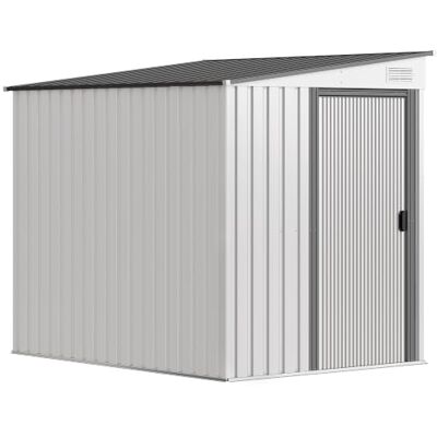 Outsunny Metall Gerätehaus 2,81m² mit Pultdach 154x206,5x181 cm Weiß Fundament, Schiebetür, Wetterfest, Geräteschuppen, Gartenhaus, Outdoor Garten Schuppen Schrank, Hinterhof Außenbereich Outsunny Metall Gerätehaus 2,81m² mit Pultdach 154x206,5x181 cm Weiß Fundament, Schiebetür, Wetterfest, Geräteschuppen, Gartenhaus, Outdoor Garten Schuppen Schrank, Hinterhof Außenbereich