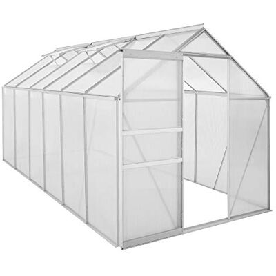 Zelsius Aluminium Gewächshaus 380 x 190 cm 6 mm Hohlkammerplatten, UV-beständig, Winterfest Treibhaus, Pflanzenhaus, Tomatenhaus, Frühbeet, Anbau Gewächshaus, Tomatengewächshaus, Gartenhaus Zelsius Aluminium Gewächshaus 380 x 190 cm 6 mm Hohlkammerplatten, UV-beständig, Winterfest Treibhaus, Pflanzenhaus, Tomatenhaus, Frühbeet, Anbau Gewächshaus, Tomatengewächshaus, Gartenhaus