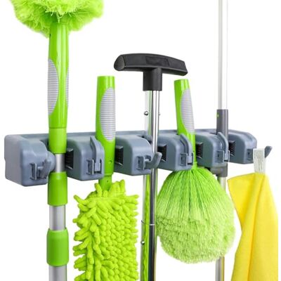 Amazon Rechteckig Besenhalter und Gartengeräte-Organisator, Wandhalterung für Waschküche, Reinigungszubehör, Küche, Schuppen und Garage, 6 Haken und 5 Schlitze, 43 x 8.5 x 6.2 cm, Grau Amazon Rechteckig Besenhalter und Gartengeräte-Organisator, Wandhalterung für Waschküche, Reinigungszubehör, Küche, Schuppen und Garage, 6 Haken und 5 Schlitze, 43 x 8.5 x 6.2 cm, Grau