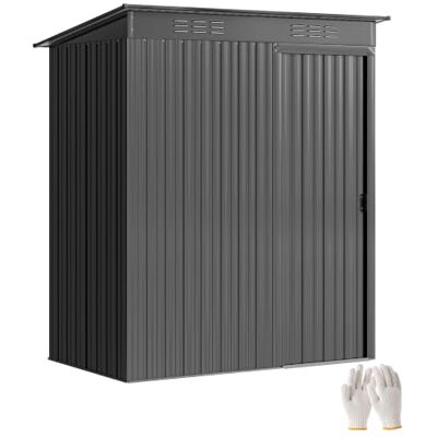 Outsunny Metall Gerätehaus 1,37 m² Müheloser Montage 159 x 106 x 181 cm Geräteschuppen, Pultdach, Schiebetür, Lüftungen, 2 Paar Handschuhen, Wetterfest, Outdoor Schuppen, Für Hinterhof Garten Outsunny Metall Gerätehaus 1,37 m² Müheloser Montage 159 x 106 x 181 cm Geräteschuppen, Pultdach, Schiebetür, Lüftungen, 2 Paar Handschuhen, Wetterfest, Outdoor Schuppen, Für Hinterhof Garten