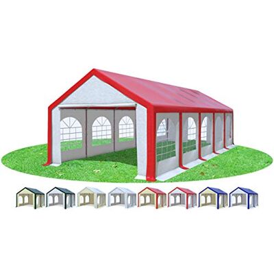Stabilezelte Partyzelt 4x10m Modular Professional PVC 500 g/m² mit Fenster ROT Weiss Stabilezelte Partyzelt 4x10m Modular Professional PVC 500 g/m² mit Fenster ROT Weiss