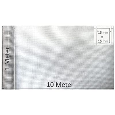 EXCOLO Volierendraht verzinkt 100cm hoch, 10m Rolle, Gitterdraht 16x16mm, 4-Eck-Draht für Hasenstall, Kaninchenzaun, Kleintiergehege, Voliere, Käfig, Zaun, wetterfest & rostfrei EXCOLO Volierendraht verzinkt 100cm hoch, 10m Rolle, Gitterdraht 16x16mm, 4-Eck-Draht für Hasenstall, Kaninchenzaun, Kleintiergehege, Voliere, Käfig, Zaun, wetterfest & rostfrei
