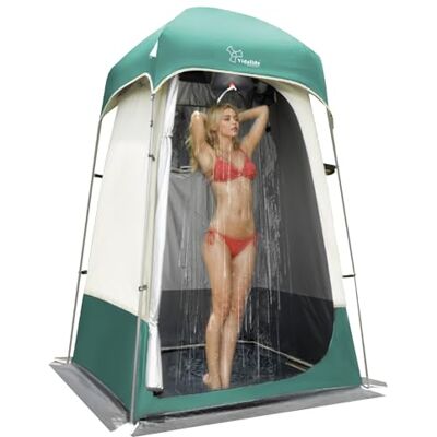 Vidalido Outdoor Duschzelt Umkleideraum Sichtschutz tragbar Camping Shelters, Weiß + Grün Vidalido Outdoor Duschzelt Umkleideraum Sichtschutz tragbar Camping Shelters, Weiß + Grün