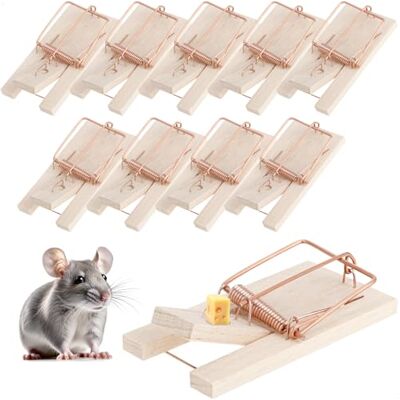 com-four ® 10x Mausefalle aus Holz, Schlagfalle für effektive Wiederverwendbare Schnappfalle mit hoher Schlagkraft com-four ® 10x Mausefalle aus Holz, Schlagfalle für effektive Wiederverwendbare Schnappfalle mit hoher Schlagkraft