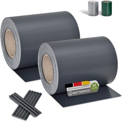 Juskys Sichtschutzstreifen für Doppelstabmatten (1er Set) Anthrazit Sichtschutz für Garten Privatsphäre wetterfeste PVC Zaunfolie bietet zuverlässigen Windschutz 35m x 19cm inkl. 30 Clips Juskys Sichtschutzstreifen für Doppelstabmatten (1er Set) Anthrazit Sichtschutz für Garten Privatsphäre wetterfeste PVC Zaunfolie bietet zuverlässigen Windschutz 35m x 19cm inkl. 30 Clips