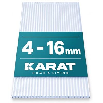 KARAT Gewächshaus Stegplatten mit hoher Formbarkeit 60,5 x 121 cm Hohlkammerplatten Doppelstegplatten aus Polycarbonat (4 mm, Transparent) KARAT Gewächshaus Stegplatten mit hoher Formbarkeit 60,5 x 121 cm Hohlkammerplatten Doppelstegplatten aus Polycarbonat (4 mm, Transparent)
