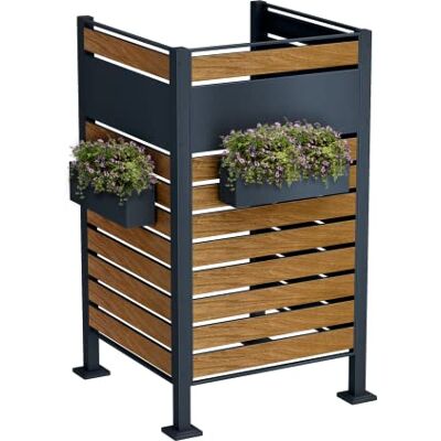 Metzler ® Mülltonnenzaun mit Sichtschutz und Modularsystem aus Stahl in Holzoptik RAL 7016, wetterfest & rostfrei, passend für 120l/240l, einfache Montage, erweiterbar, 10 Jahre Ersatzteilverfügbarkeit Metzler ® Mülltonnenzaun mit Sichtschutz und Modularsystem aus Stahl in Holzoptik RAL 7016, wetterfest & rostfrei, passend für 120l/240l, einfache Montage, erweiterbar, 10 Jahre Ersatzteilverfügbarkeit
