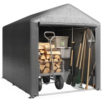 Outsunny Garagenzelt für 2 Fahrräder mit Tür 10x179x1cm Dunkelgrau Wasserdicht, Zeltgarage, Anti-Staub-Fahrradabdeckung, Gerätezelt, Foliengerätehaus, Fahradgarage Outsunny Garagenzelt für 2 Fahrräder mit Tür 10x179x1cm Dunkelgrau Wasserdicht, Zeltgarage, Anti-Staub-Fahrradabdeckung, Gerätezelt, Foliengerätehaus, Fahradgarage