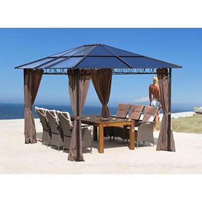 QUICK STAR Metall Garten Hardtop Pavillon 3x3,6m Wasserdicht Winterfest Stabil aus Doppelstegplatten Polycarbonat mit 4 Seitenteilen QUICK STAR Metall Garten Hardtop Pavillon 3x3,6m Wasserdicht Winterfest Stabil aus Doppelstegplatten Polycarbonat mit 4 Seitenteilen