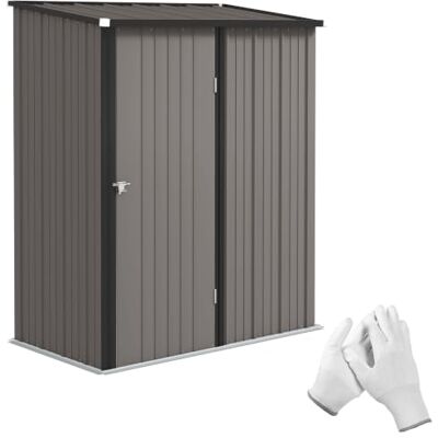 Outsunny Metall Gerätehaus 1,34m² Pultdach 161,5 x 94,5 x 196cm Hellgrau Abschließbarer Tür, Wetterfest, Geräteschuppen, Garten Schuppen, Outdoor Gartenhaus, für Hinterhof Außenbereich Outsunny Metall Gerätehaus 1,34m² Pultdach 161,5 x 94,5 x 196cm Hellgrau Abschließbarer Tür, Wetterfest, Geräteschuppen, Garten Schuppen, Outdoor Gartenhaus, für Hinterhof Außenbereich